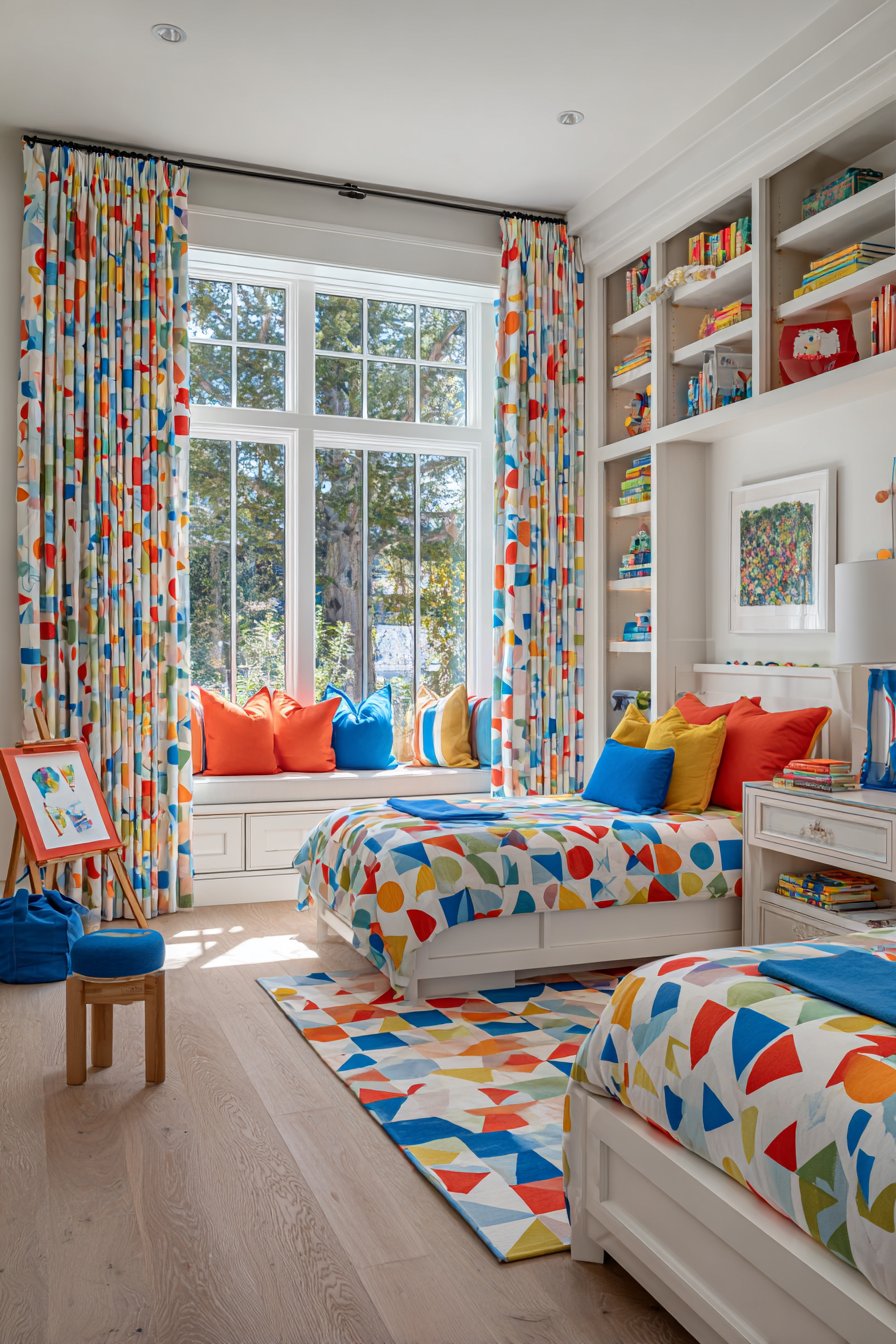 Bright and Cheerful Twin Bedroom