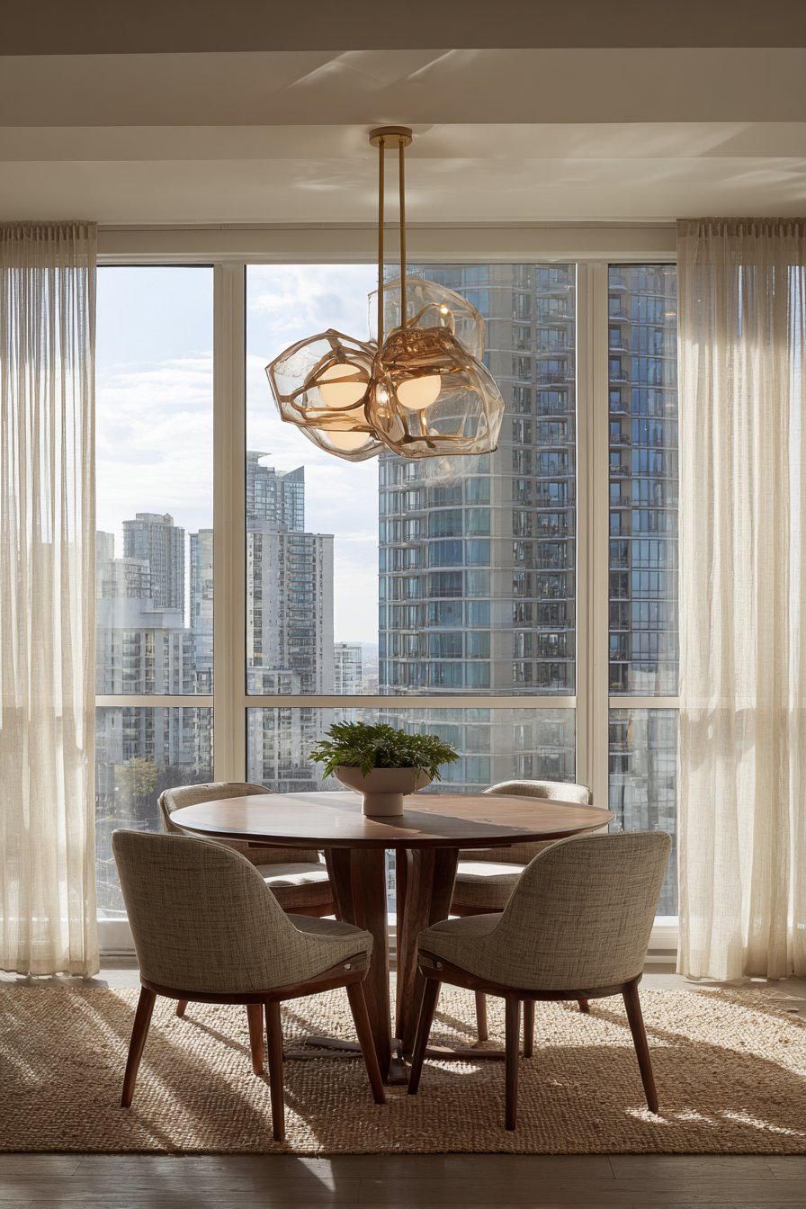 Modern Walnut Circle with Mid-Century Charm