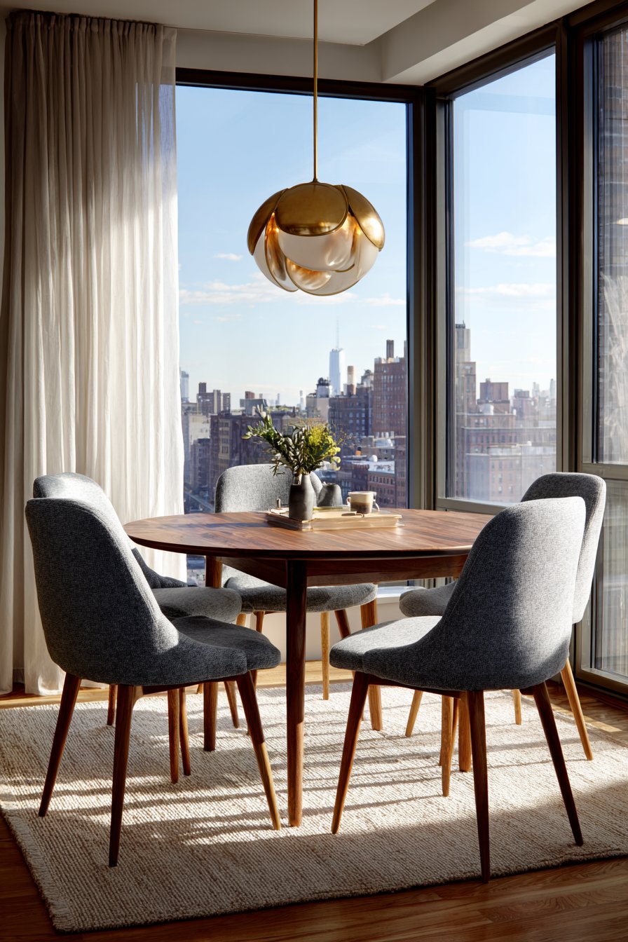 Modern Walnut Circle with Mid-Century Charm