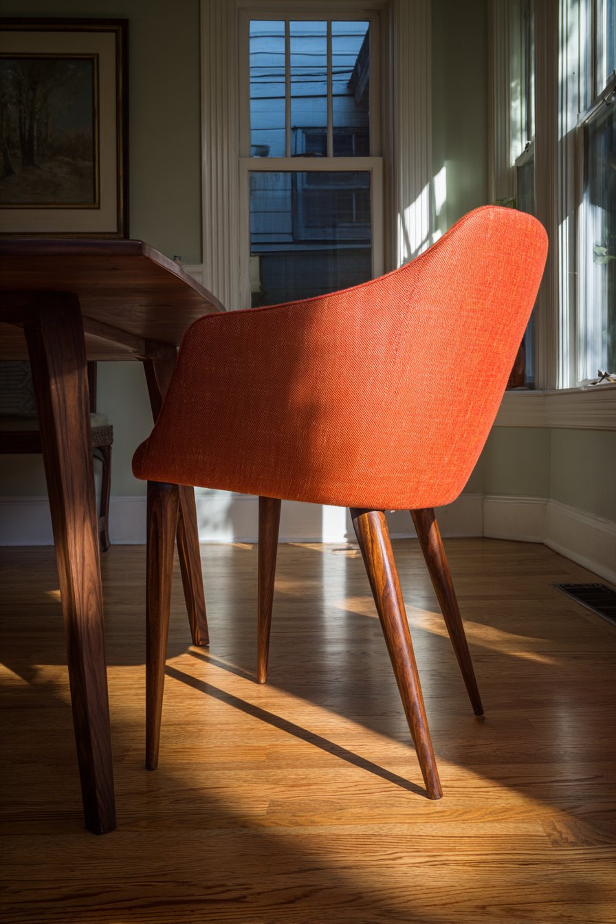 Mid-Century Modern Walnut and Burnt Orange Beauty