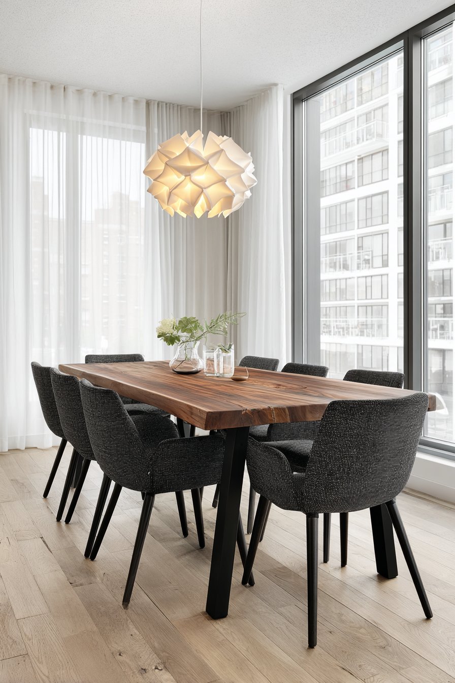 Modern Live-Edge Walnut with Industrial Accents