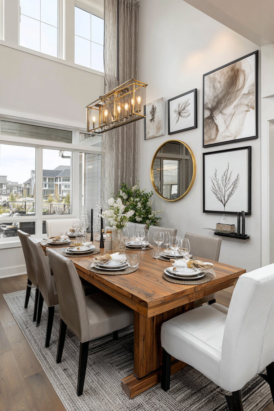 Modern Gallery Wall with Mixed Media