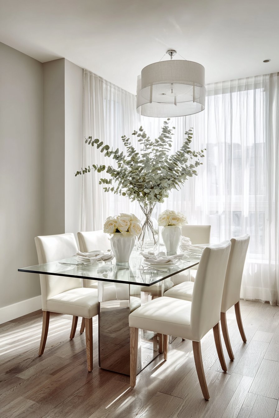 Contemporary Minimalist Glass Dining Elegance