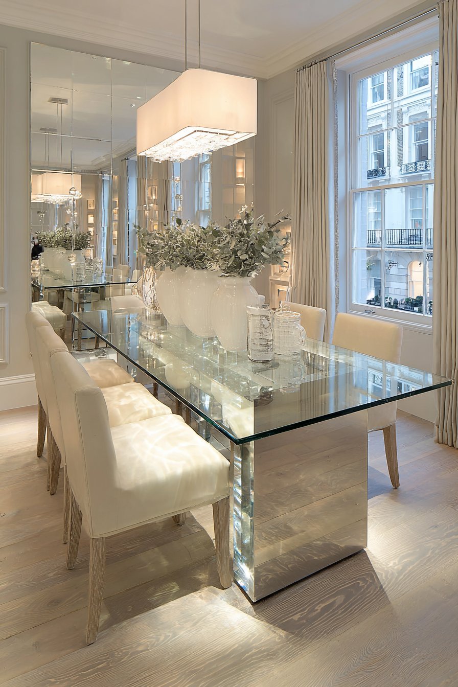 Contemporary Minimalist Glass Dining Elegance