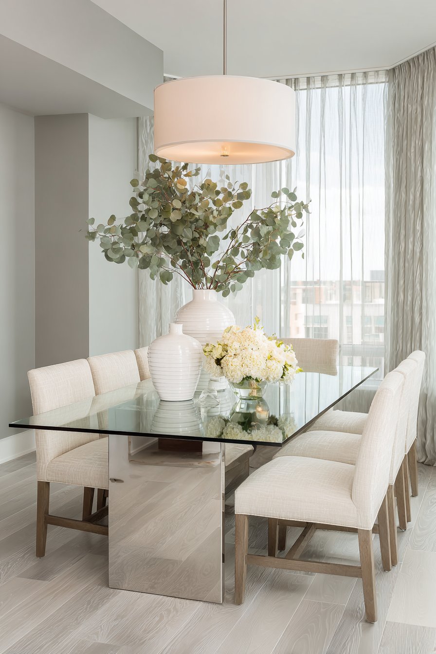 Contemporary Minimalist Glass Dining Elegance