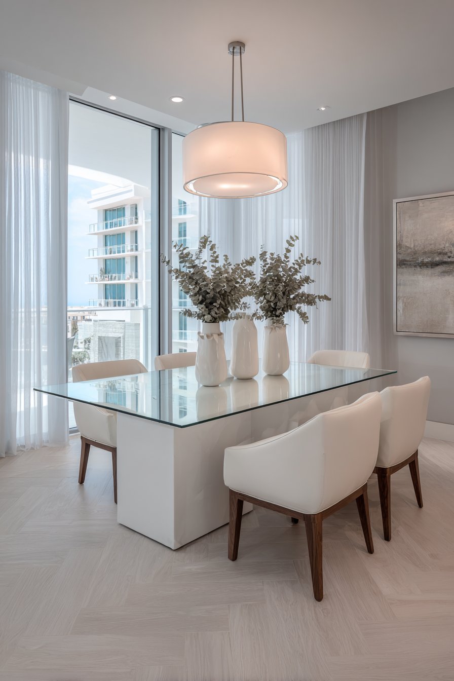 Contemporary Minimalist Glass Dining Elegance