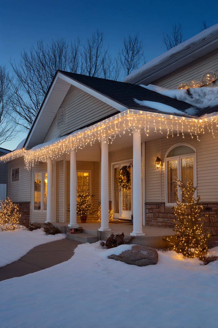 Classic Warm White Porch Welcome
