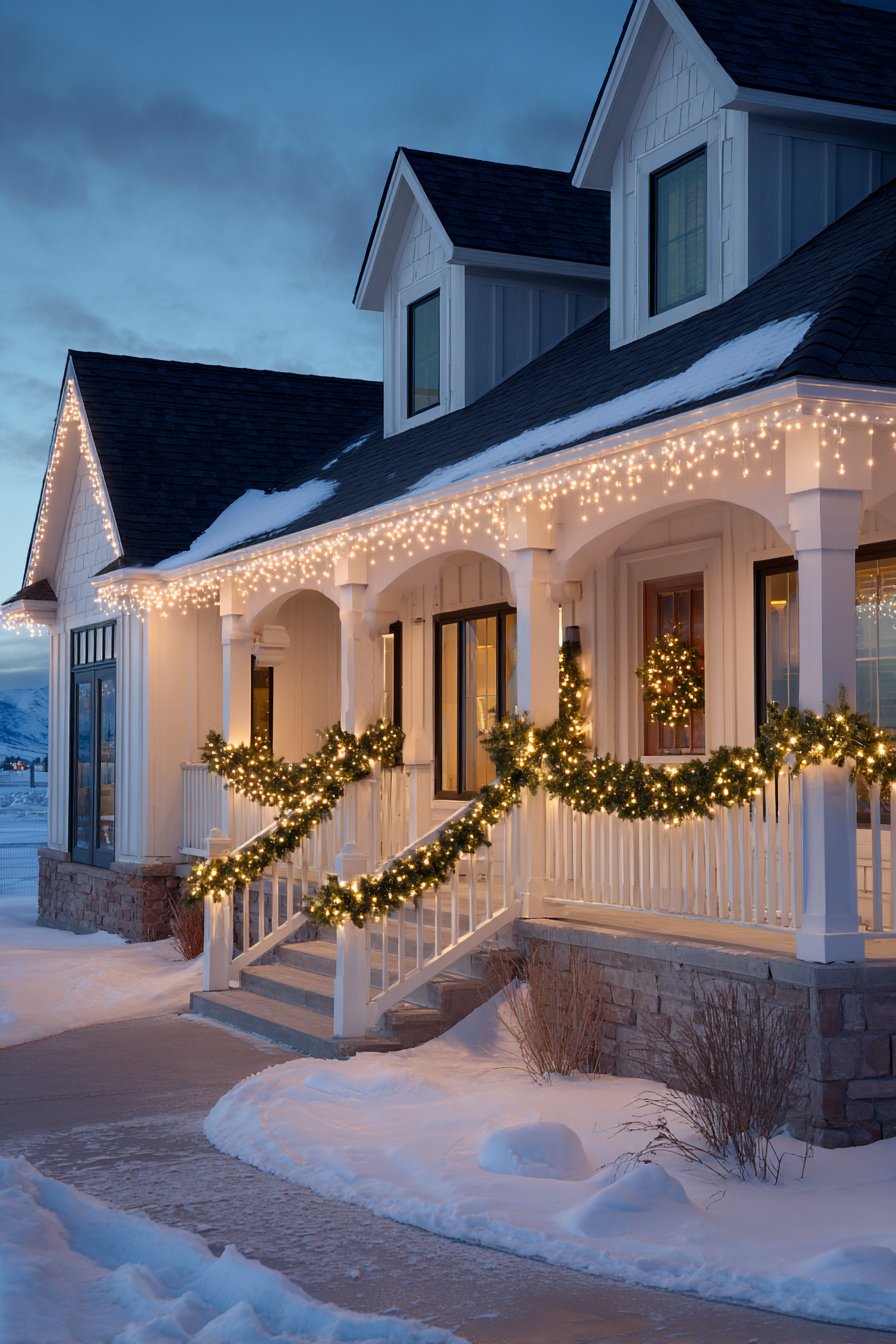 Classic Warm White Porch Welcome
