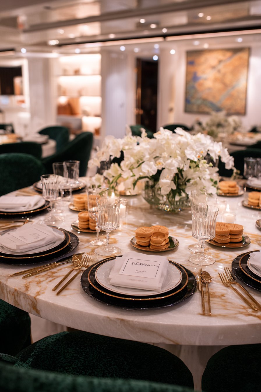 Emerald Elegance on Marble