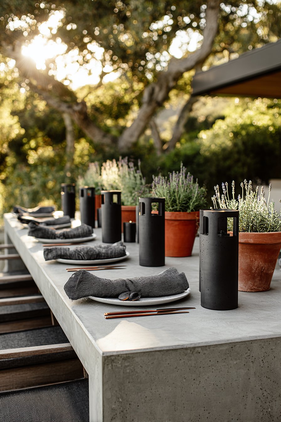 Contemporary Concrete and Herb Garden