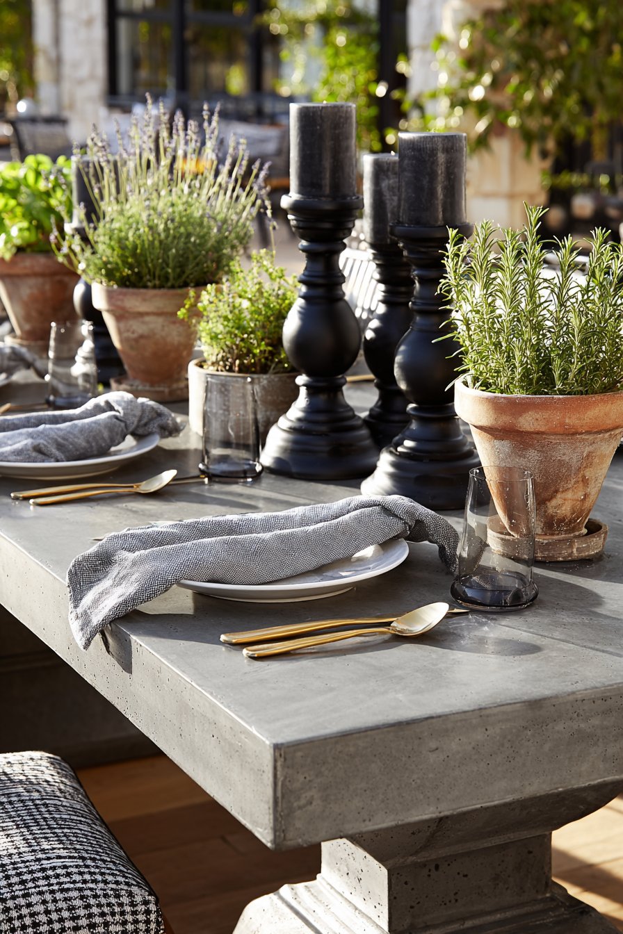 Contemporary Concrete and Herb Garden