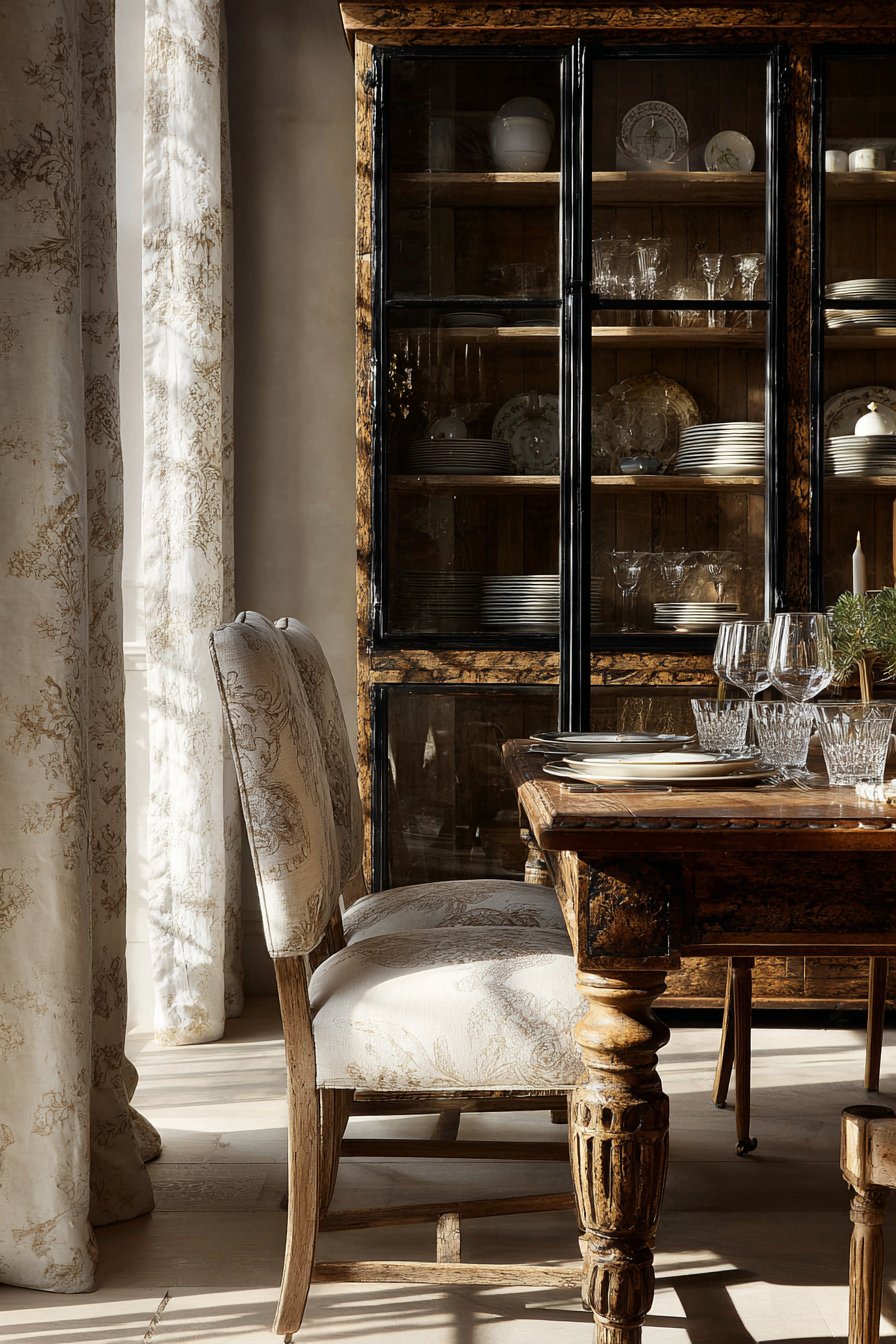 Elegant Mahogany Extendable Table Setting