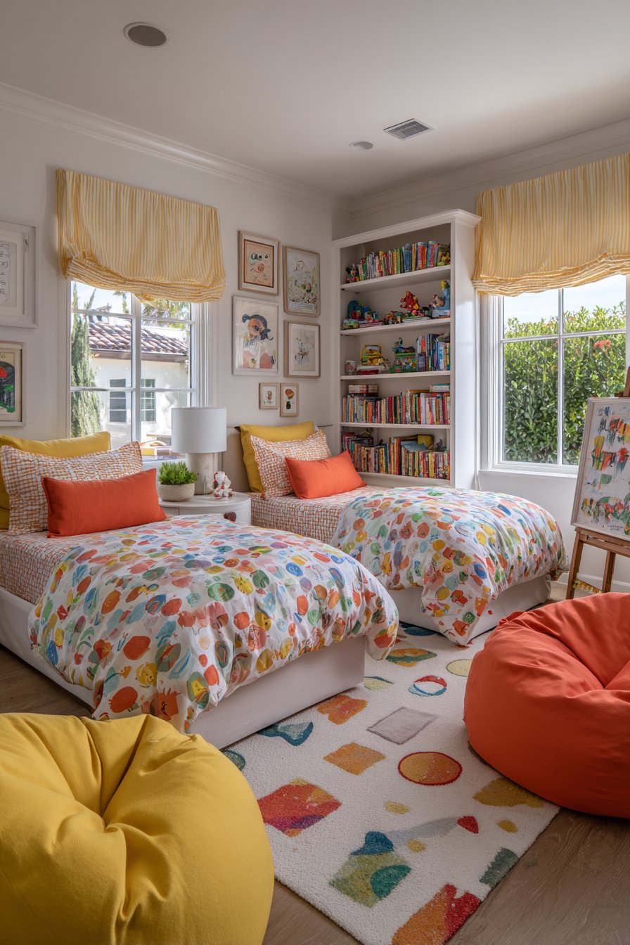 Bright and Cheerful Twin Bedroom