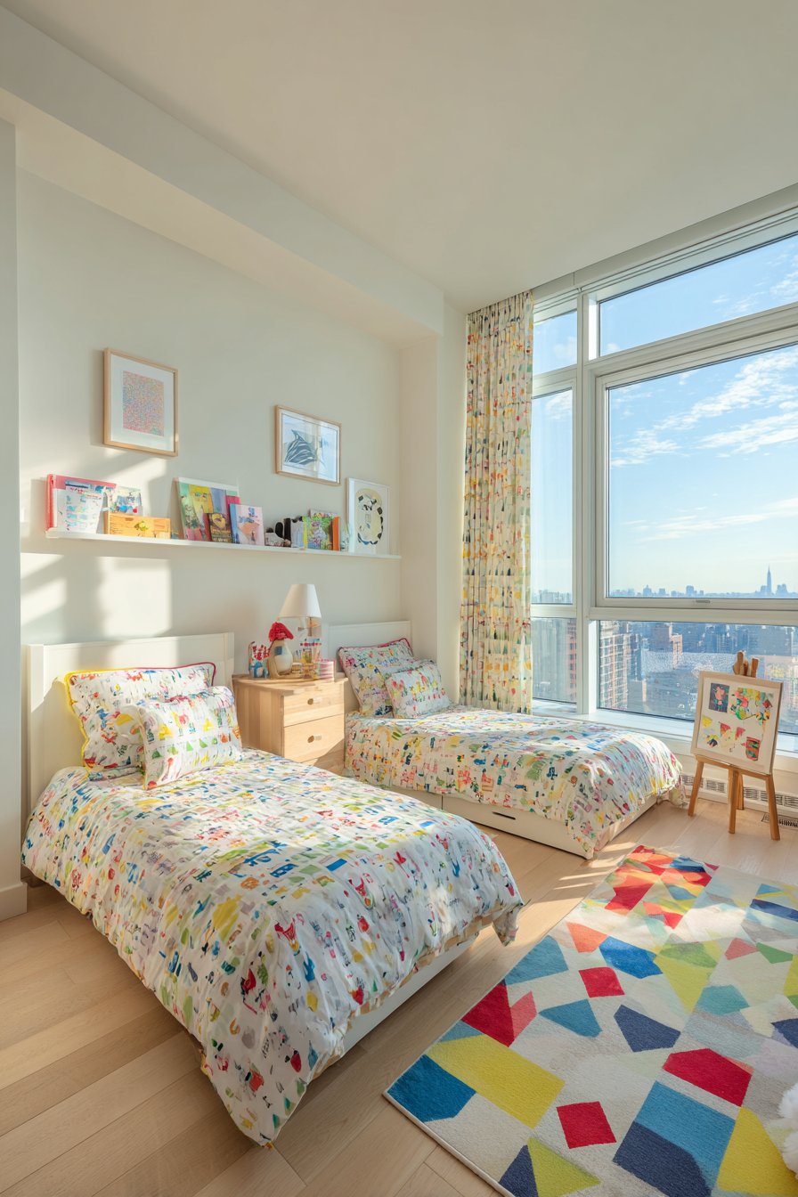 Bright and Cheerful Twin Bedroom