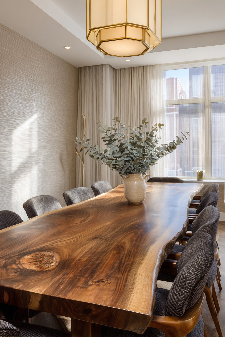 Sophisticated Live-Edge Walnut with Mid-Century Elements