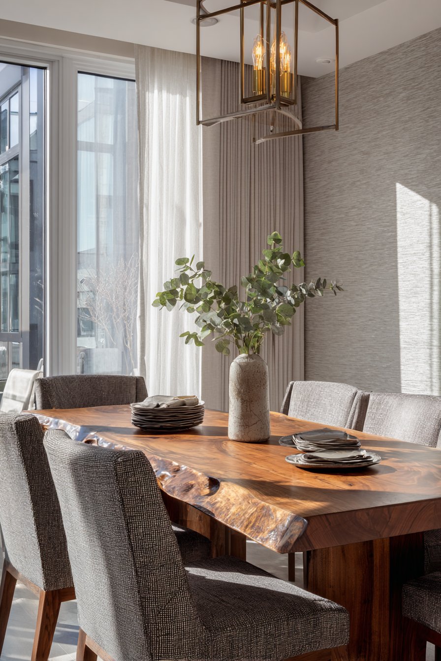 Sophisticated Live-Edge Walnut with Mid-Century Elements