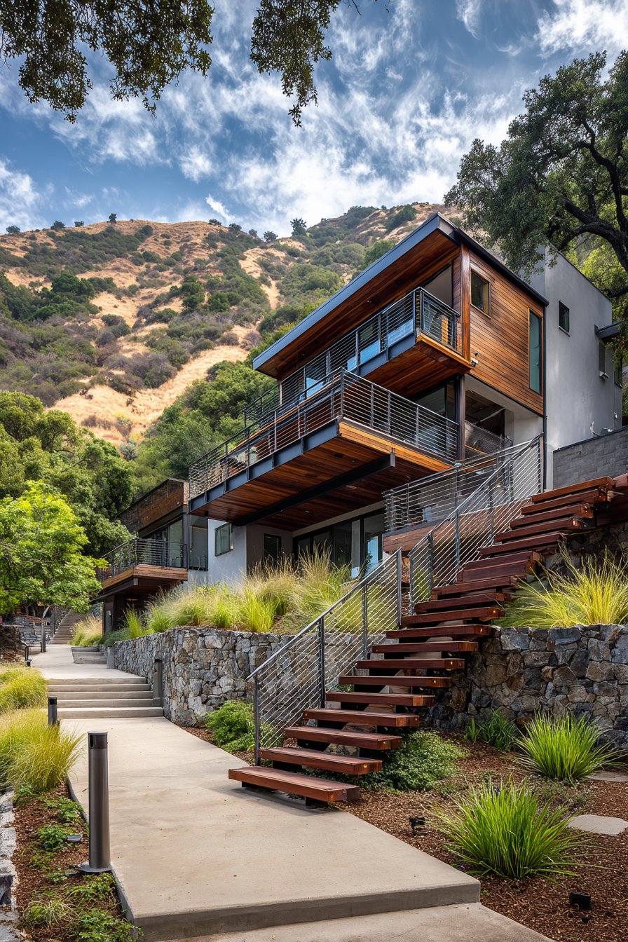 Modern Cantilevered Concrete with LED Lighting