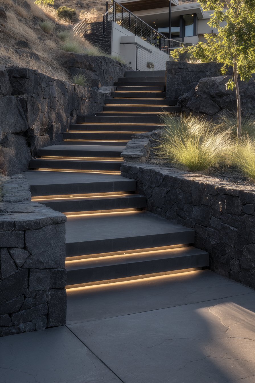 Modern Cantilevered Concrete with LED Lighting