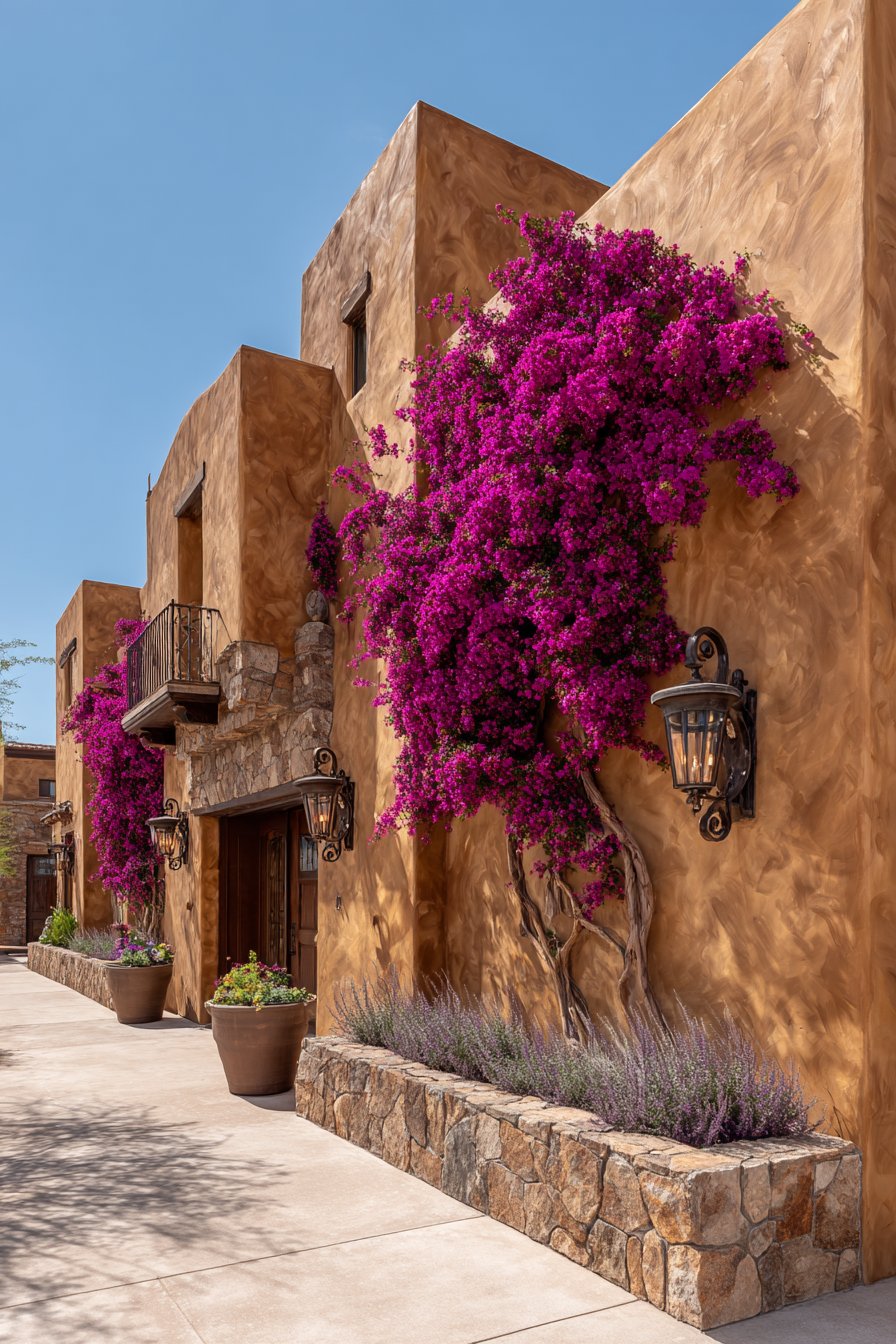 Mediterranean Terracotta Paradise with Climbing Bougainvillea