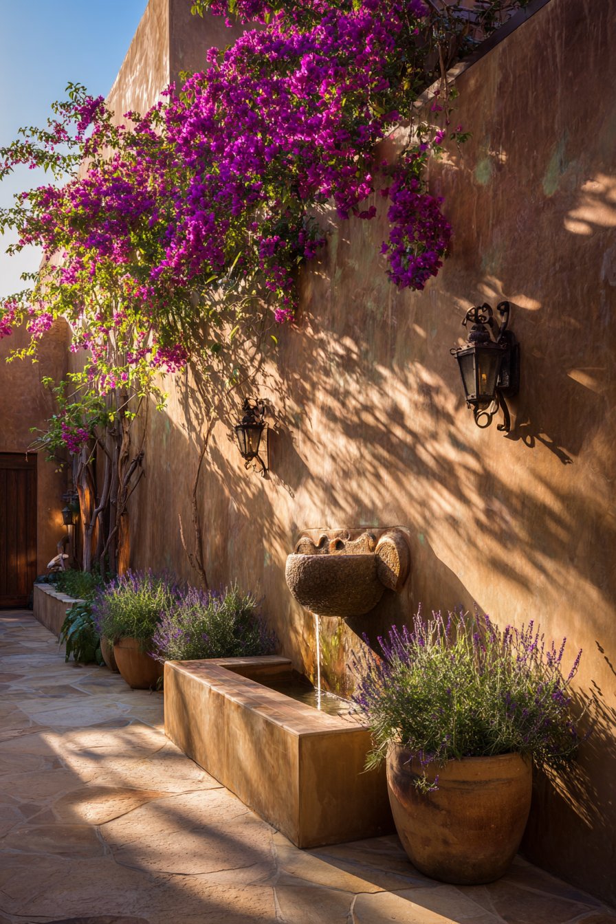 Mediterranean Terracotta Paradise with Climbing Bougainvillea