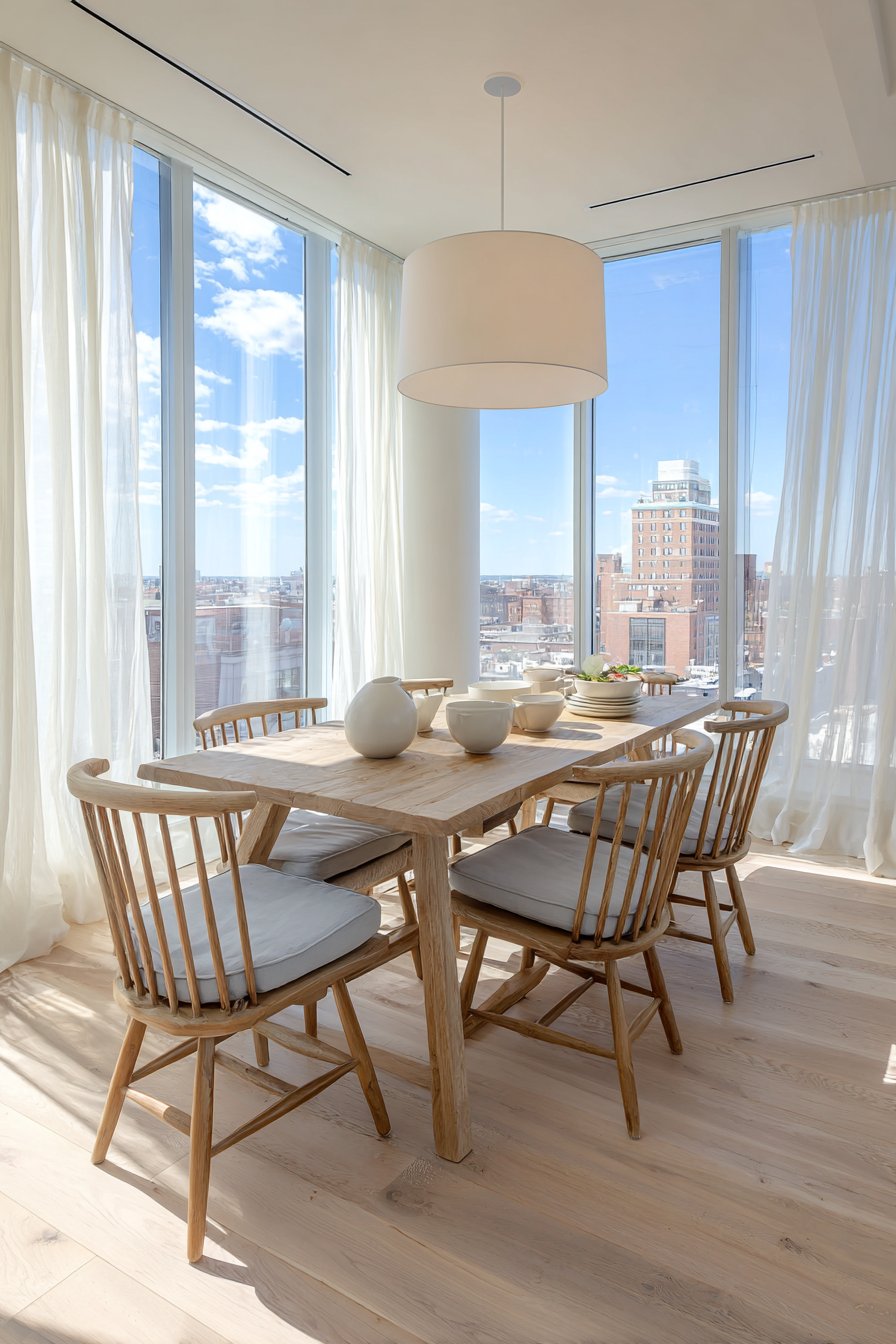 Bright Oak and Linen Elegance