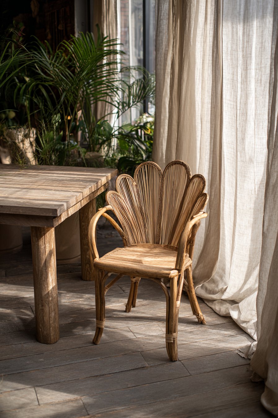 Bohemian Peacock Rattan with Natural Texture