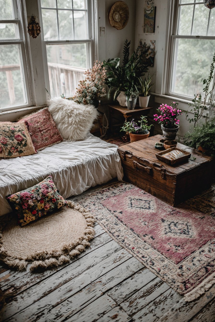 Layered Vintage Rug Foundation