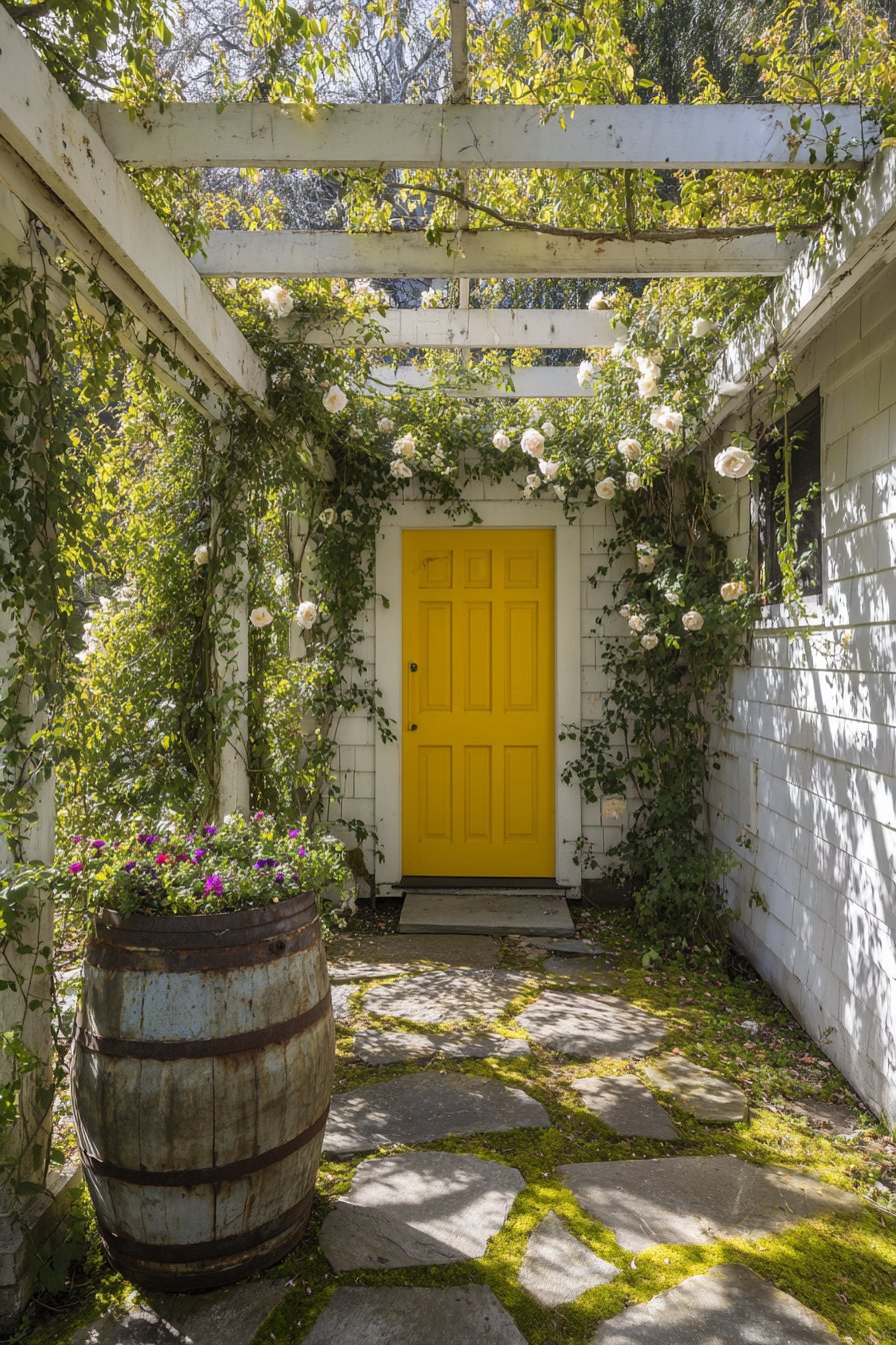 Cottage Garden Yellow Door Charm