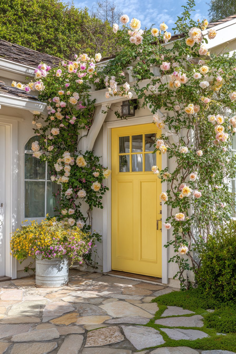 Cottage Garden Yellow Door Charm