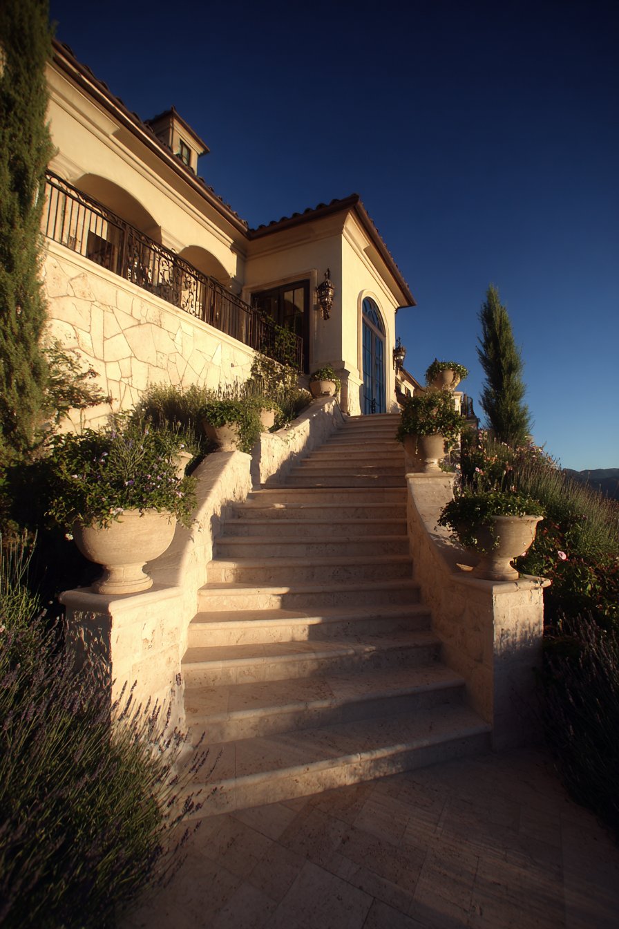 Luxury Travertine Mediterranean Style