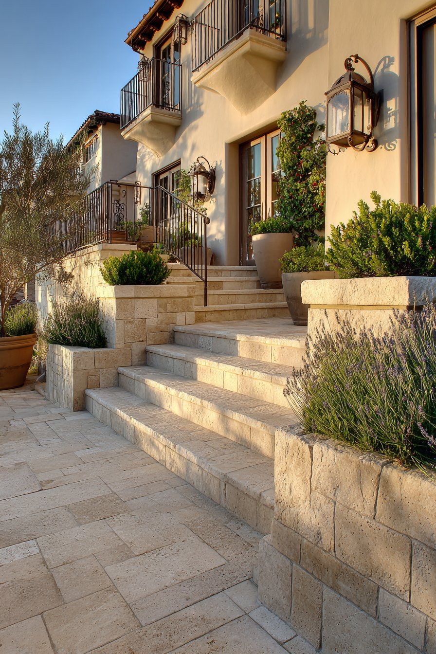 Luxury Travertine Mediterranean Style
