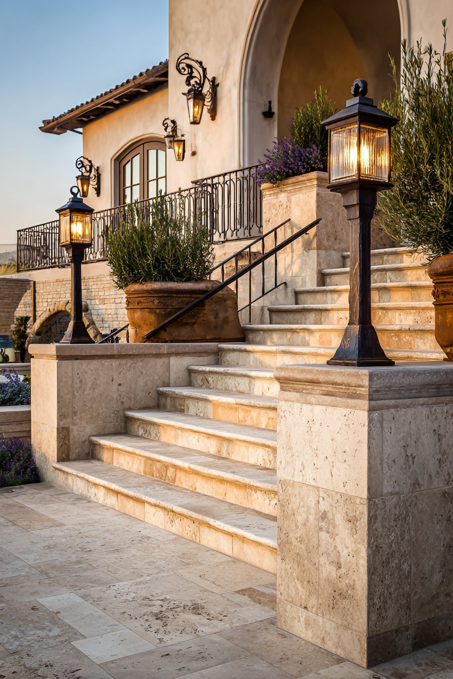 Luxury Travertine Mediterranean Style