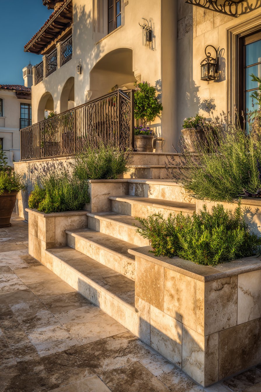 Luxury Travertine Mediterranean Style