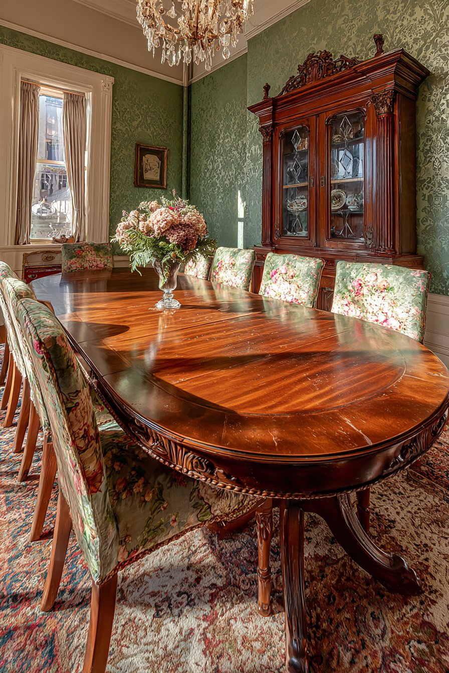Formal Chippendale Mahogany Oval Table