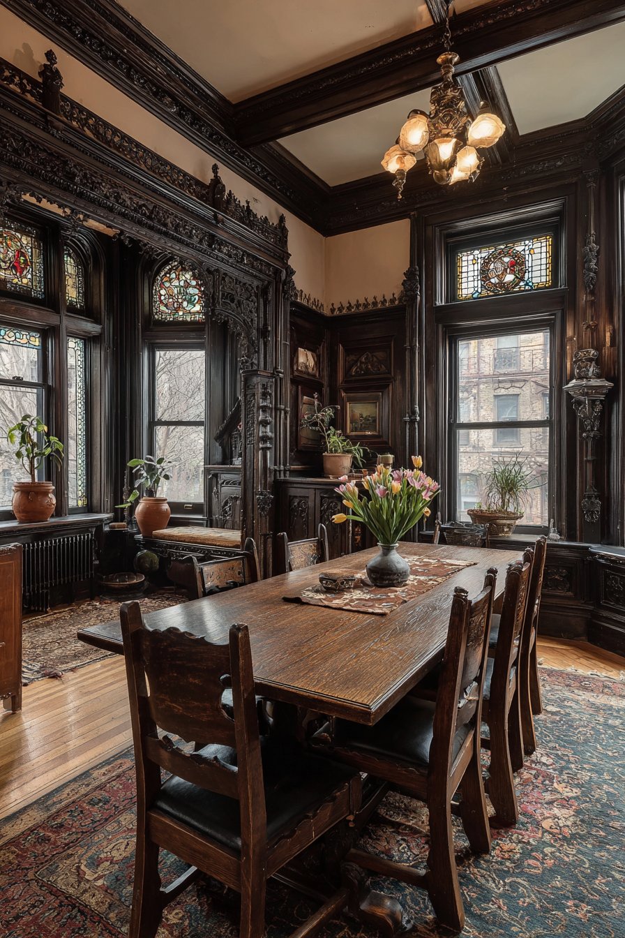 Victorian Gothic Revival Dramatic Carving