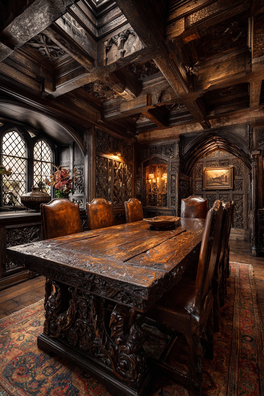 Victorian Gothic Revival Dramatic Carving