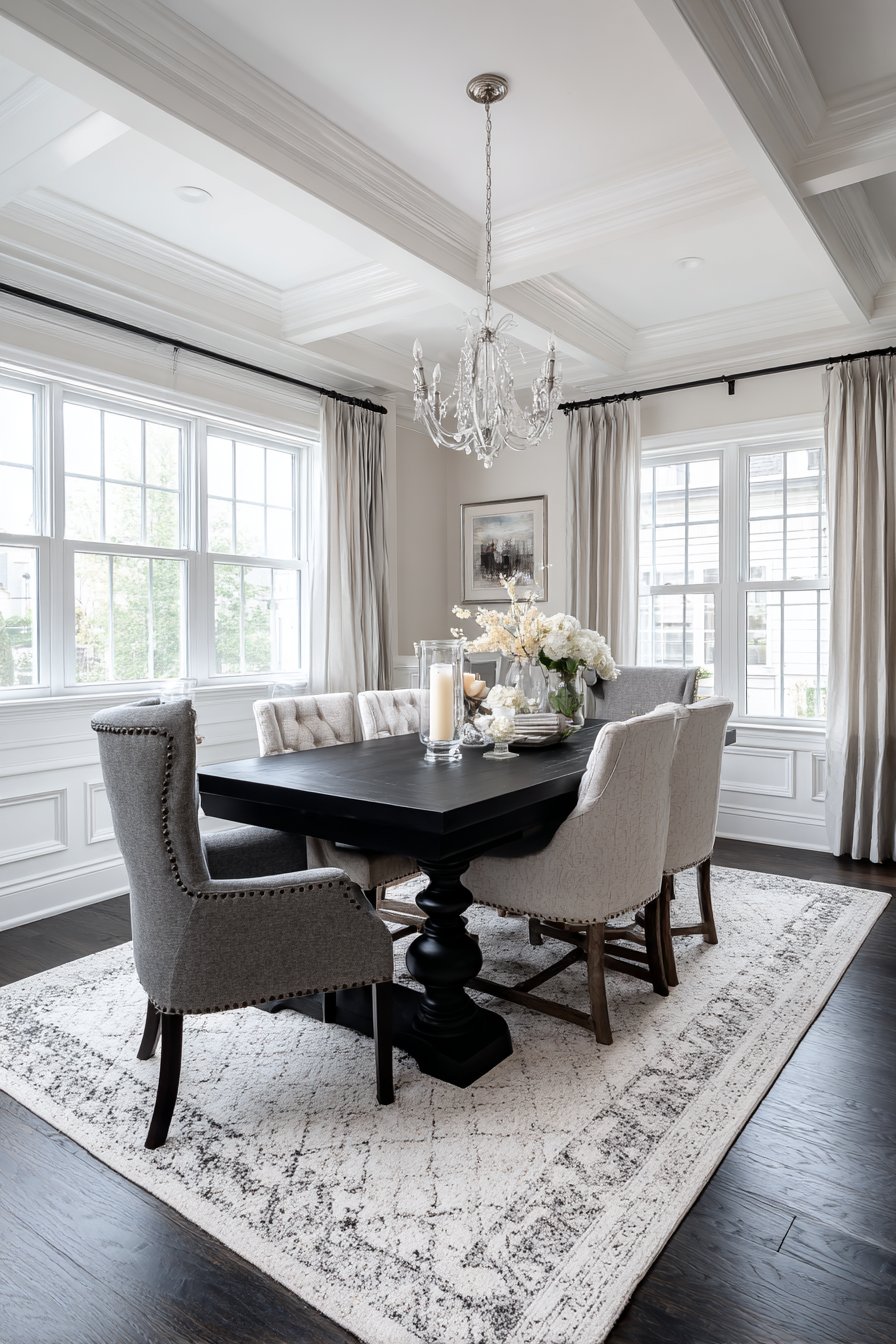 Transitional Black with Turned Legs