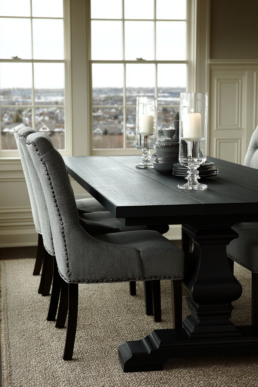 Transitional Black with Turned Legs