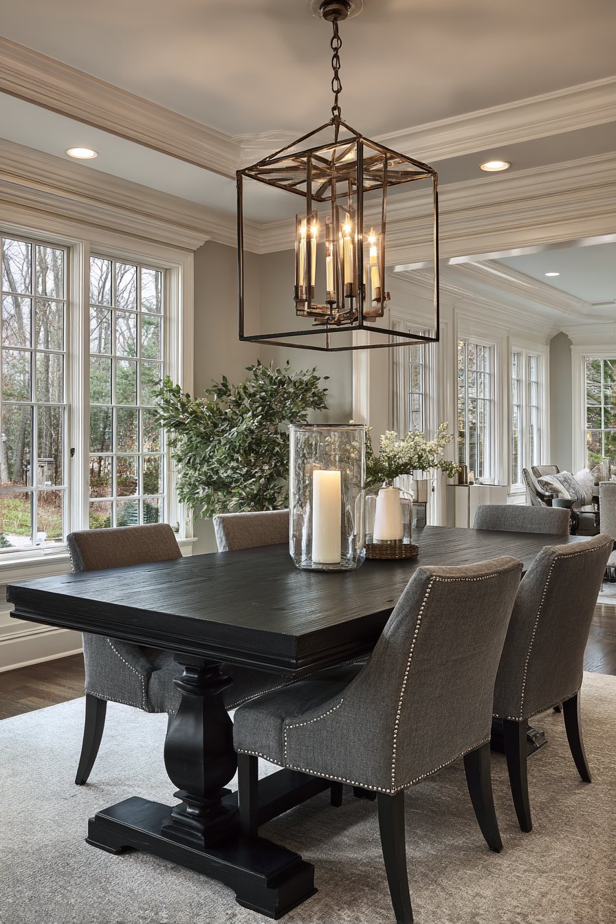 Transitional Black with Turned Legs