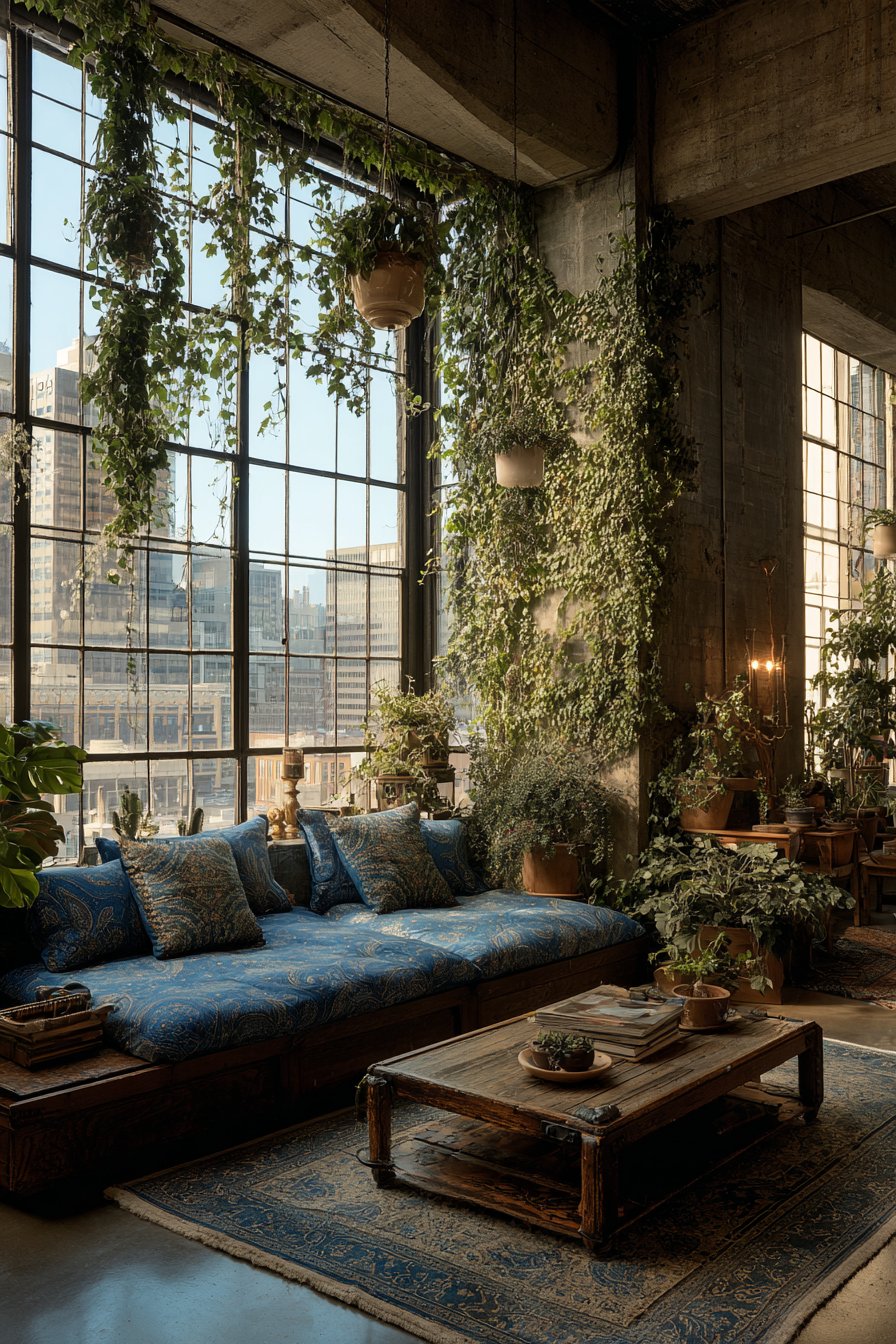 Built-In Window Seating with Indoor Garden