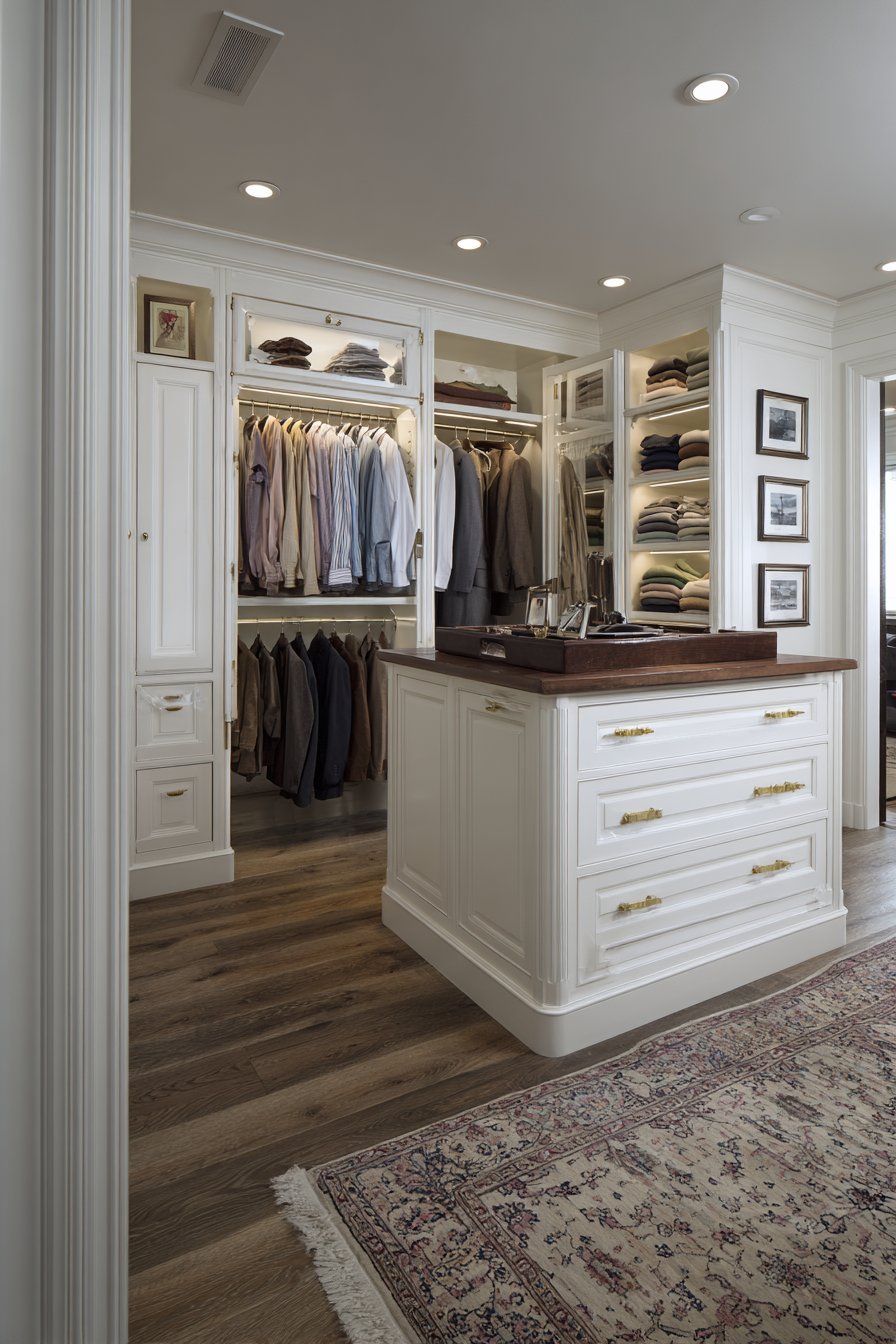 Custom White Closet Built-Ins