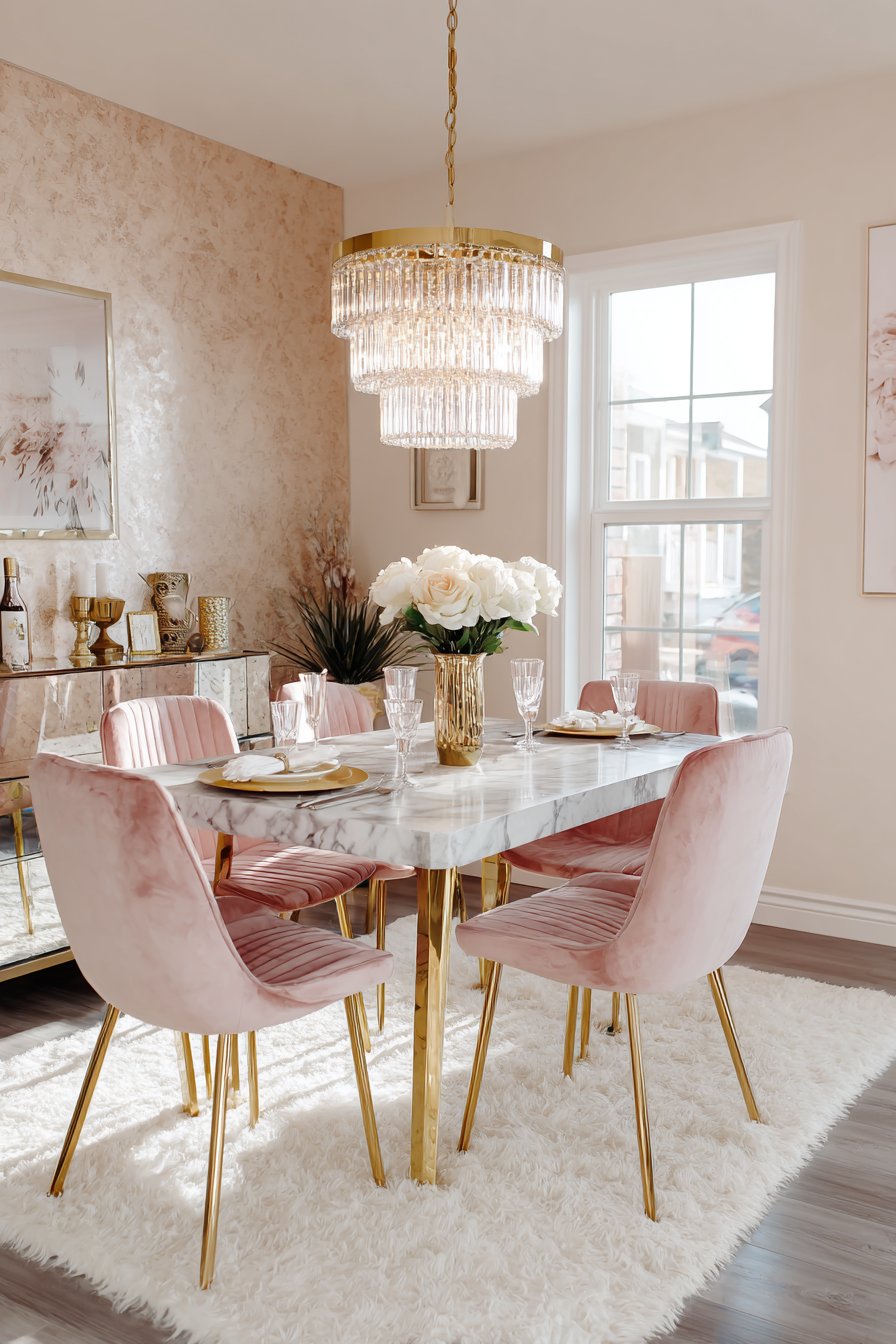 Modern Glam Marble and Velvet Luxury