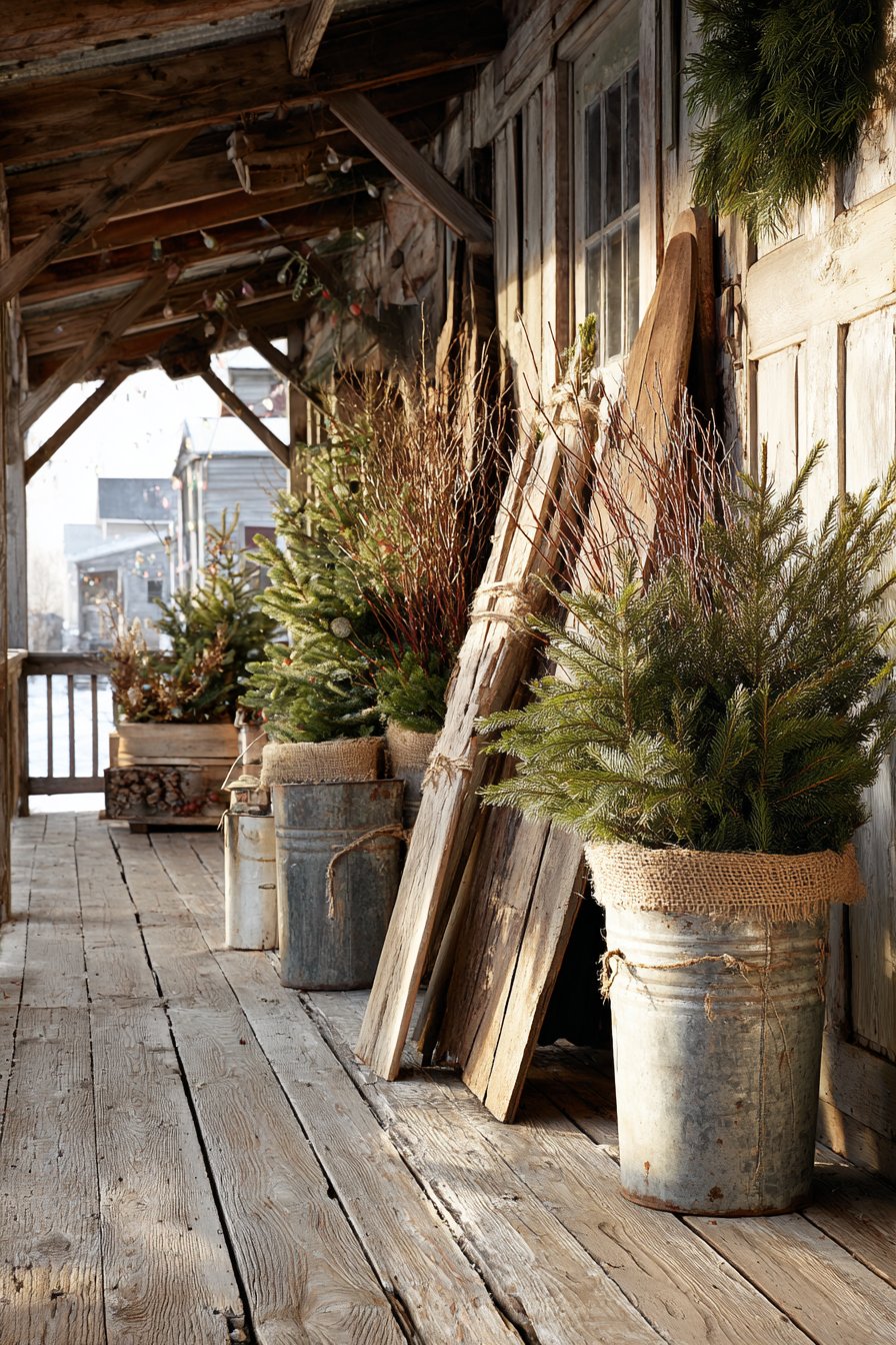 Farmhouse Vintage Sled Collection Display
