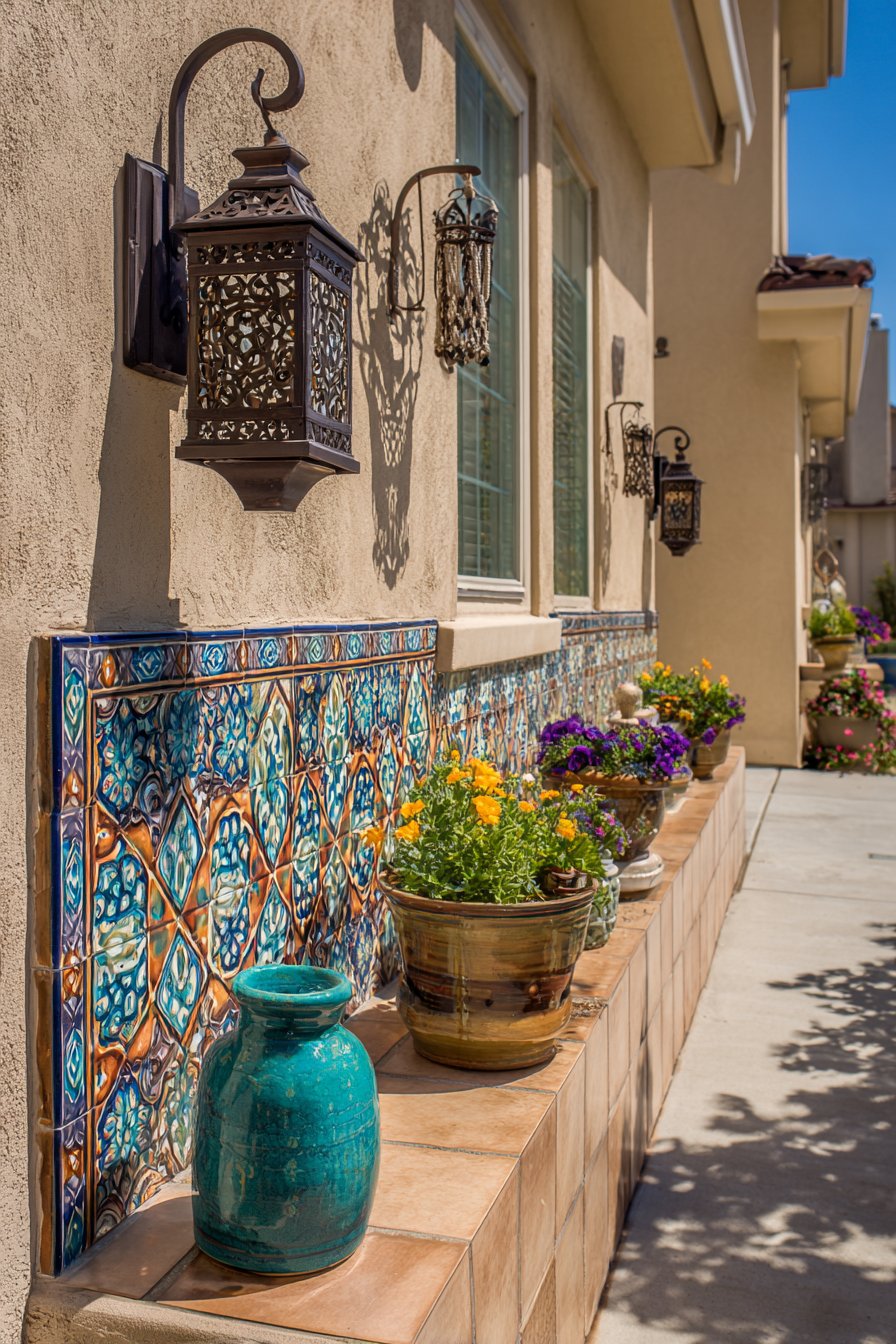 Bohemian Moroccan Mosaic with Macramé Wall Hangings
