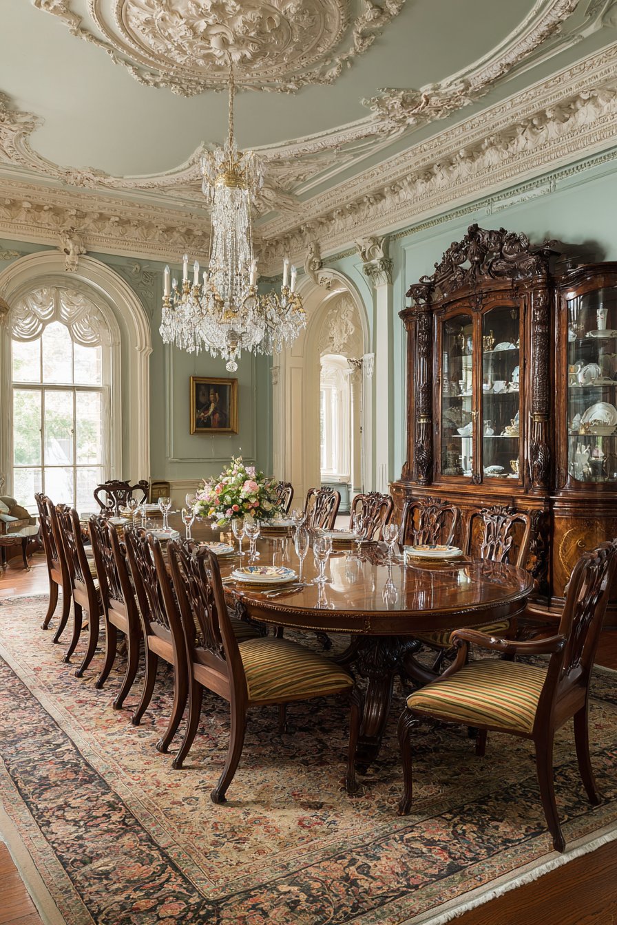 Burled Walnut Double Pedestal Grandeur