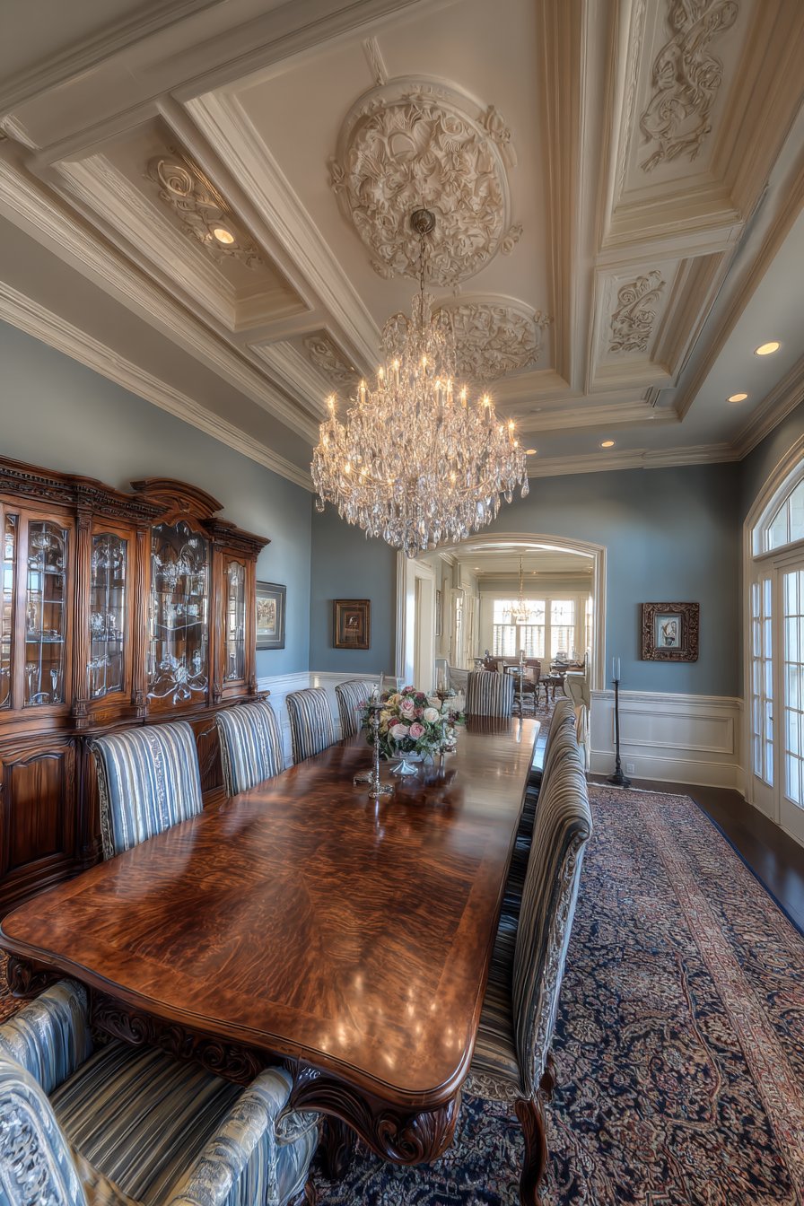 Burled Walnut Double Pedestal Grandeur