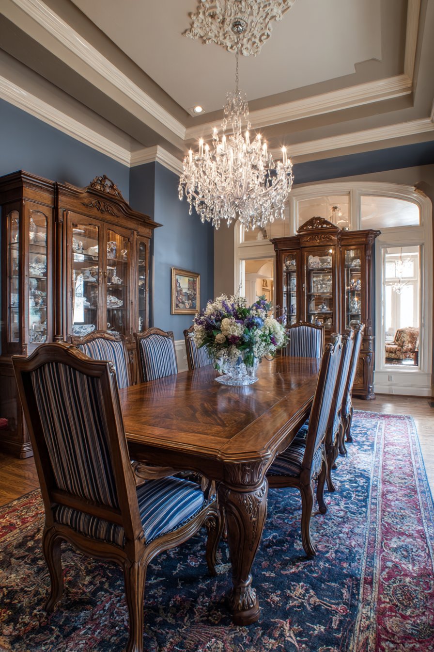 Burled Walnut Double Pedestal Grandeur