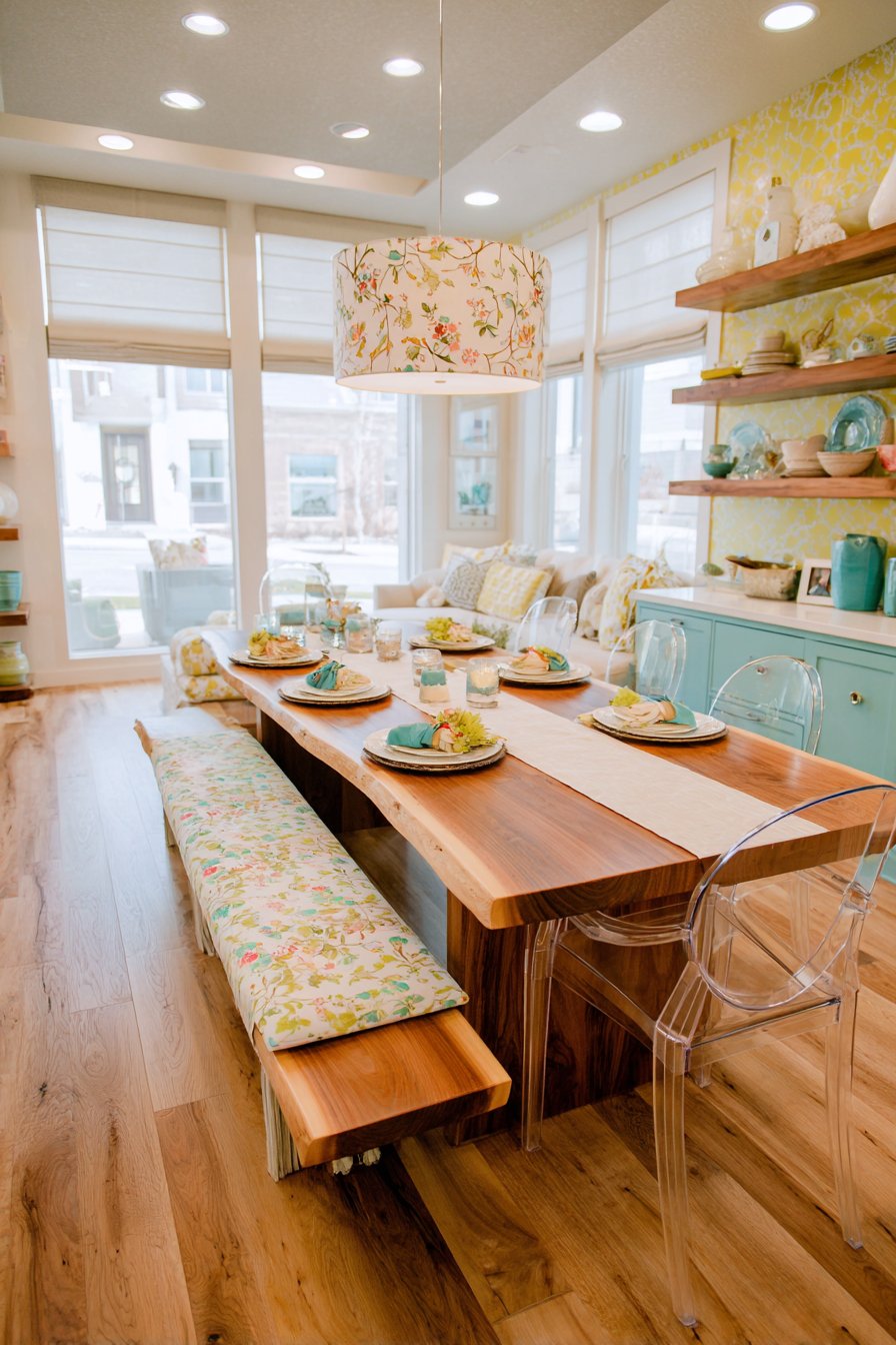 Live-Edge Walnut with Acrylic and Bold Florals