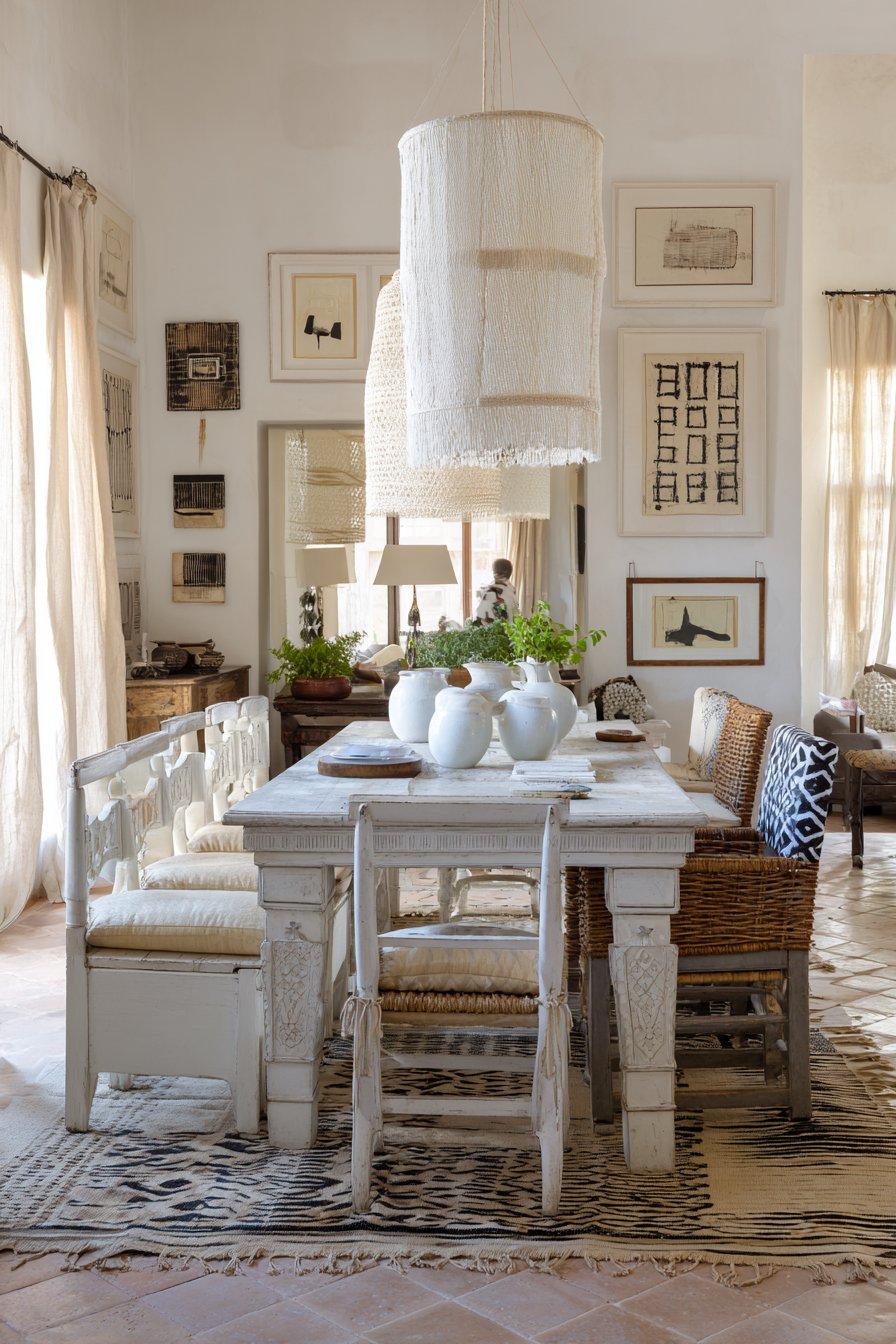 Bohemian Eclectic White Vintage