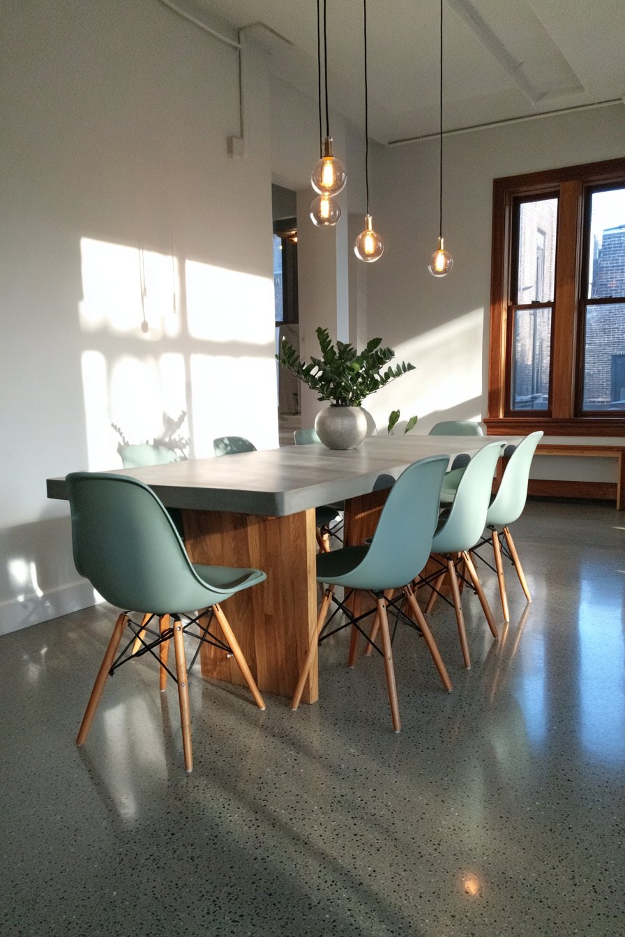 Contemporary Concrete and Oak Fusion